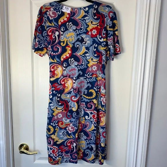 Lefties NWT Wrap Style Floral Dress Size XXL Colorful Short Sleeve Summer Dress - Picture 3 of 12
